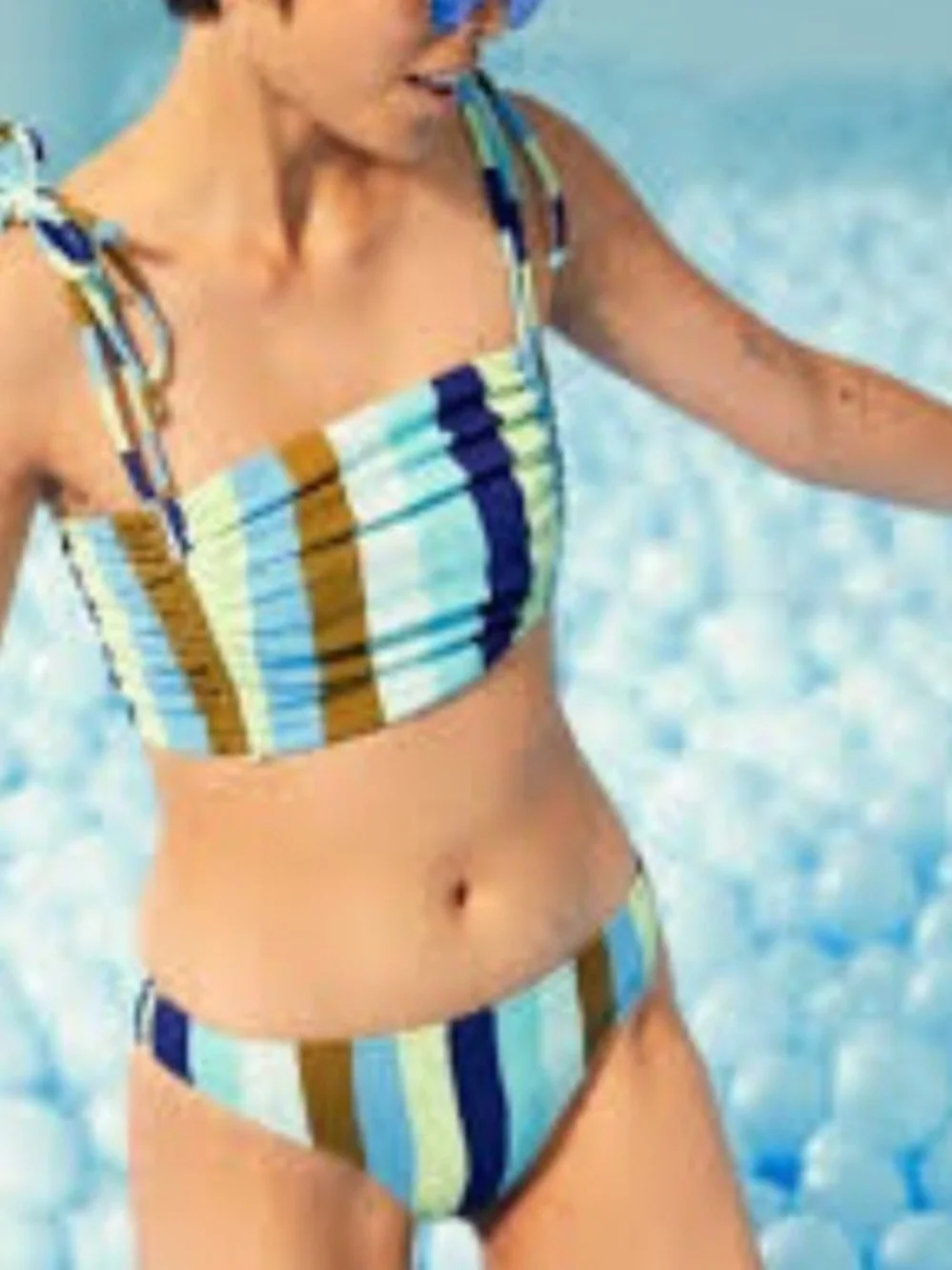 aerie Multi Color Tie Bandeau Top - Picture 2 of 5
